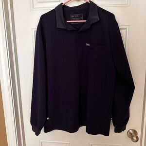 FIG Clothing Lima Longsleeve ScrubPolo in Navy